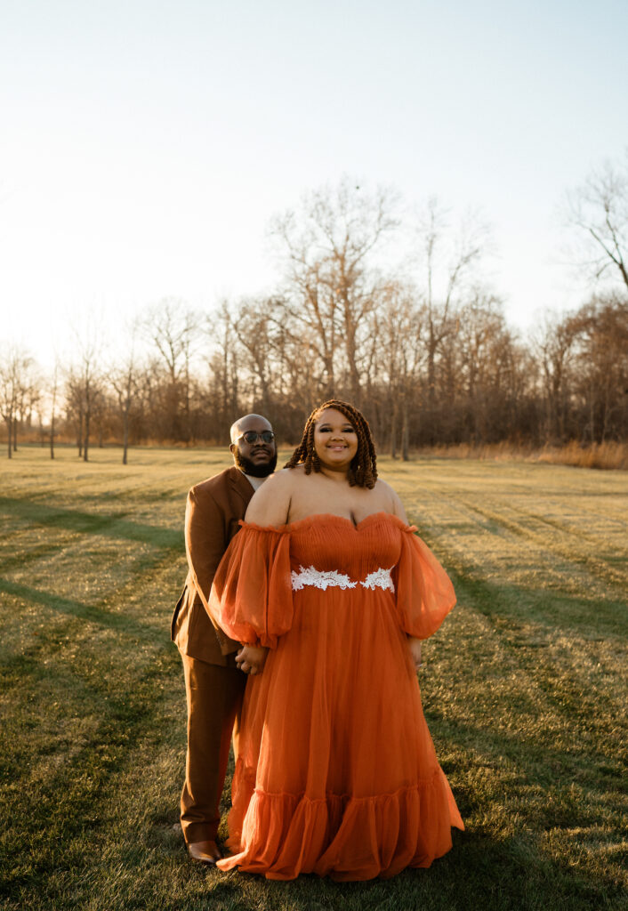 Featured in Issue 29, Honey Lens Imaging captures Adiah and AJ's romantic fall picnic engagement shoot at the Sixpence with rich autumn hues.