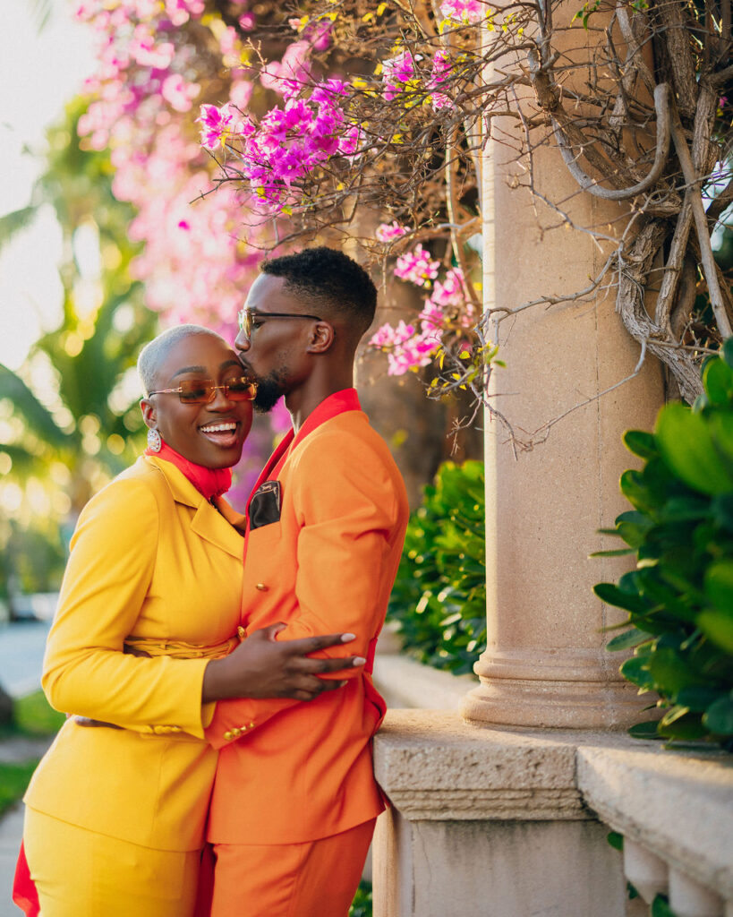 Featured in Issue 29, Bishop & Sarah's vibrant Miami engagement session is a total vibe with colorful attire and a Mercedes-Benz convertible!