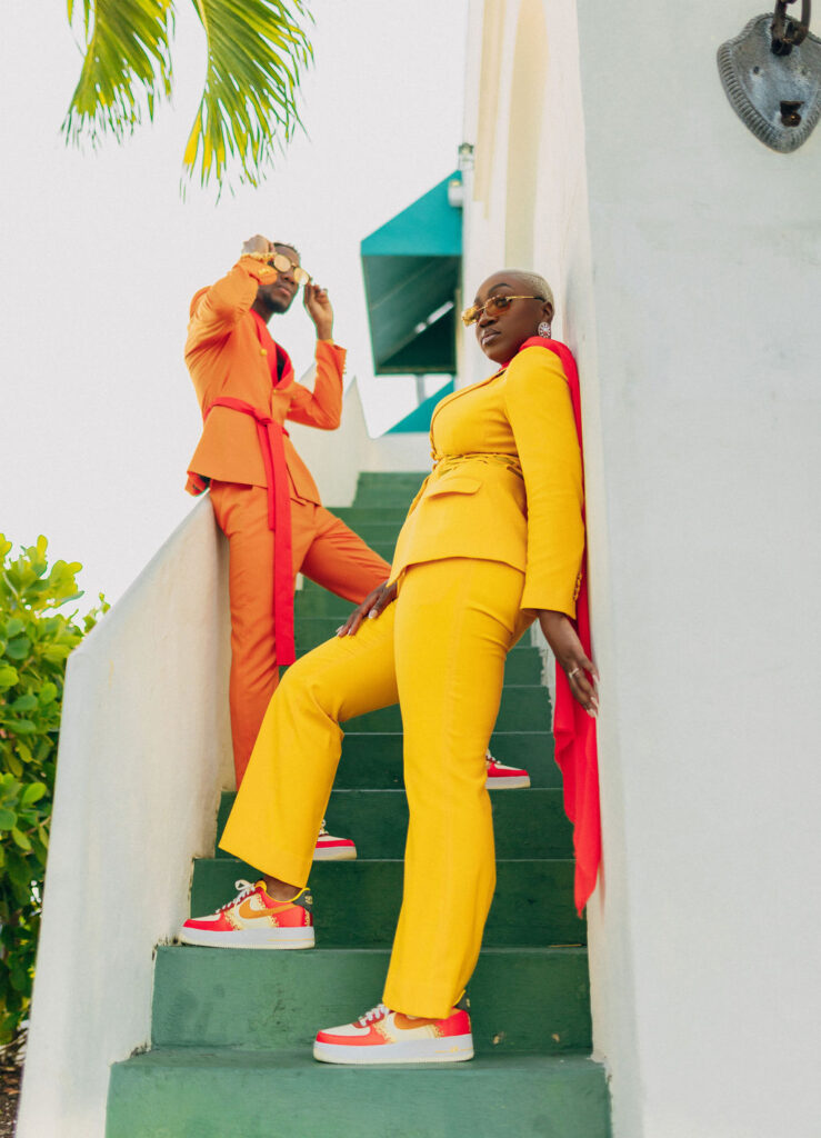 Featured in Issue 29, Bishop & Sarah's vibrant Miami engagement session is a total vibe with colorful attire and a Mercedes-Benz convertible!