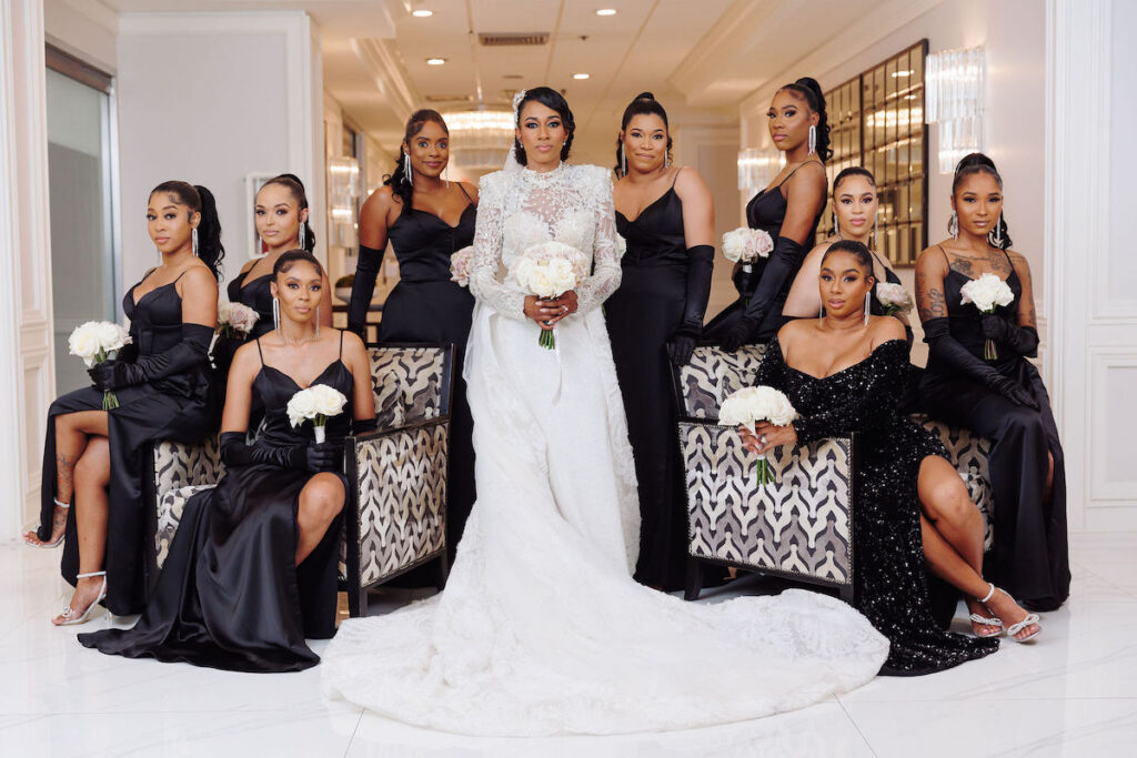 This luxury wedding at Briza on the Bay in Miami, Florida, features two glamorous outfits by the bride and groom and an intimate first look.