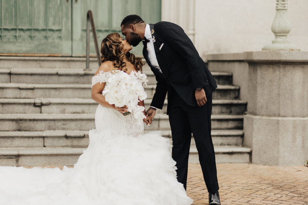 Featured in Issue 29, couple marks the official start of their lives together in an elegant southern wedding at Louisiana's Old State Capitol.