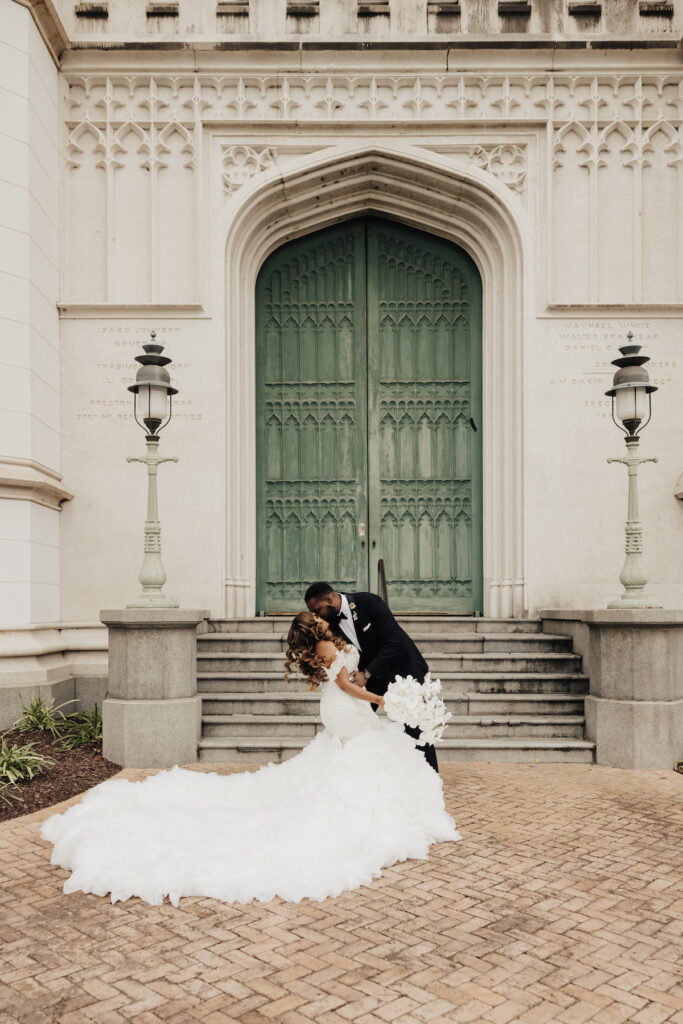 Featured in Issue 29, couple marks the official start of their lives together in an elegant southern wedding at Louisiana's Old State Capitol.