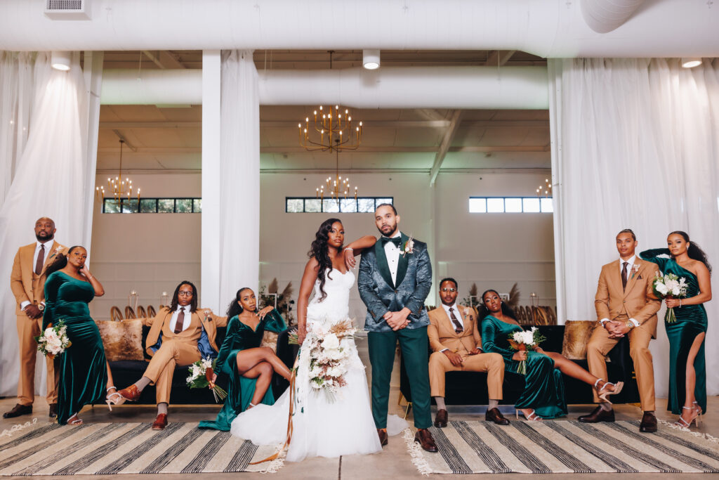 Lovely mauve, green, neutral tones, and whimsical florals star in Keyona and Steven's autumn boho chic wedding (featured in Issue No. 29!).