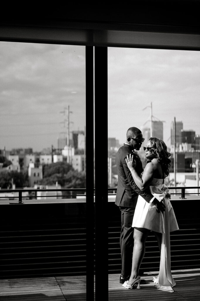 This minimalist at-home engagement session in Philadelphia has all the love and chic vibes any couple would die for!