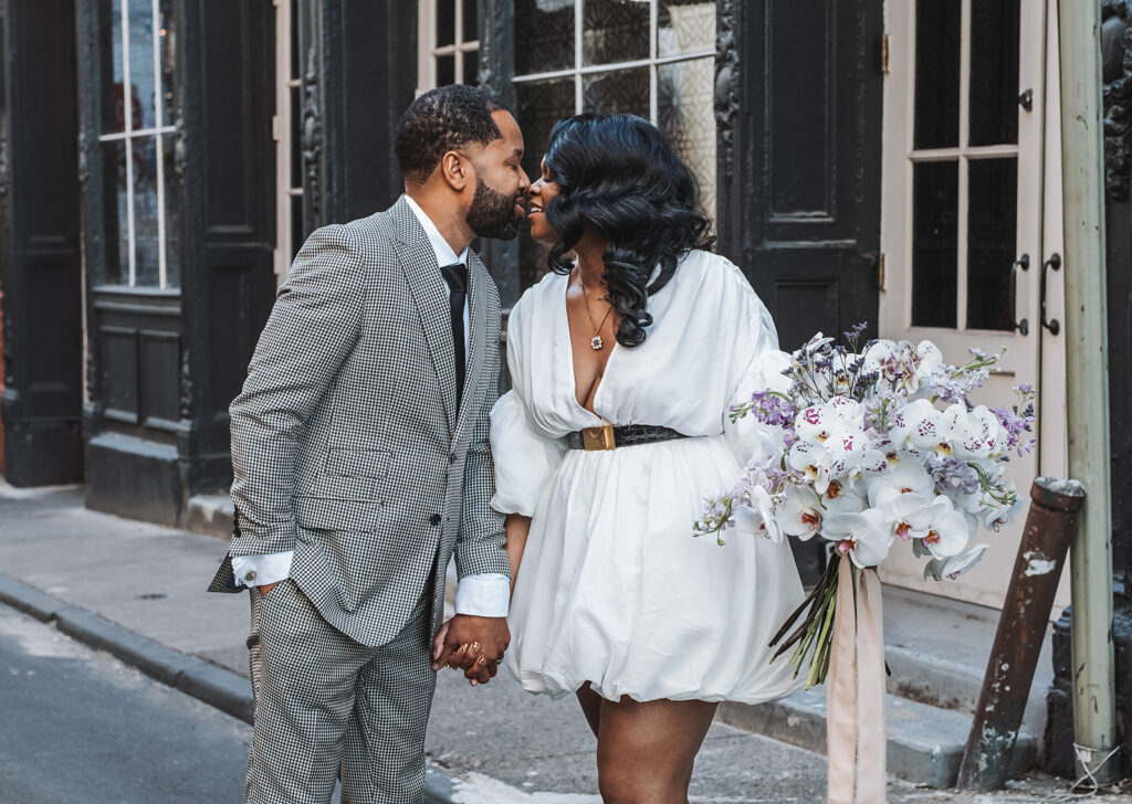 Featured in MunaLuchi Bridal Magazine Issue 29, Tamara and Karis commemorated their love in an intimate vow renewal in Old City Philadelphia.