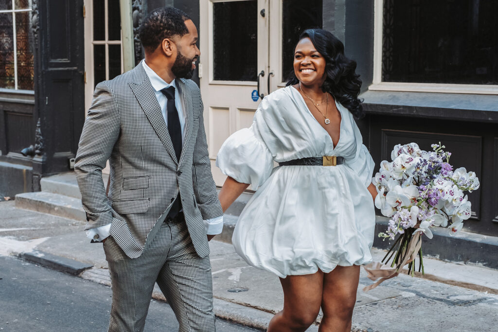 Featured in MunaLuchi Bridal Magazine Issue 29, Tamara and Karis commemorated their love in an intimate vow renewal in Old City Philadelphia.