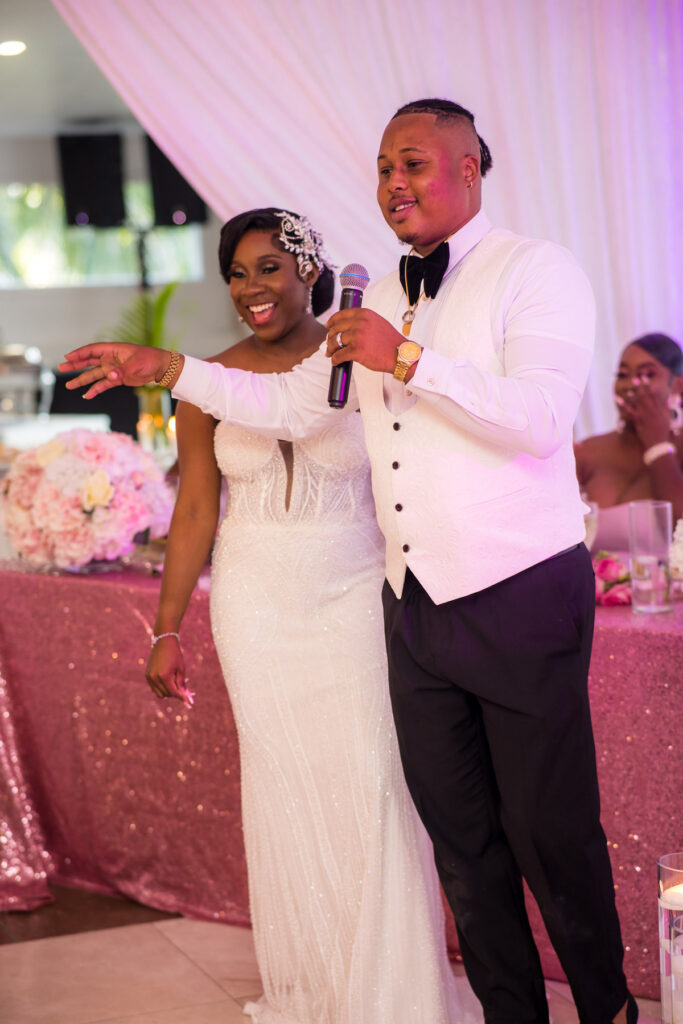 This intimate ballroom Bahamian wedding had the prettiest chic details from the ceremony to the reception. 