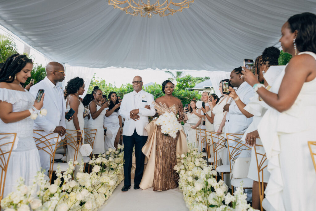 We're giving you something to talk about with Tiffany and Dane's ultra-luxe destination wedding by the beach in Jamaica! Their wedding was first featured in Issue 29!