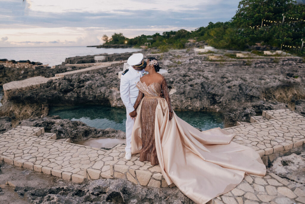 We're giving you something to talk about with Tiffany and Dane's ultra-luxe destination wedding by the beach in Jamaica! Their wedding was first featured in Issue 29!