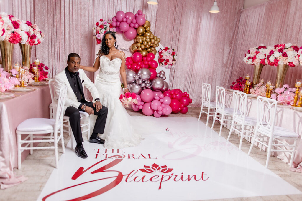 This bold and romantic pink ombré wedding editorial design features fun and elegant decor, and sophisticated style!