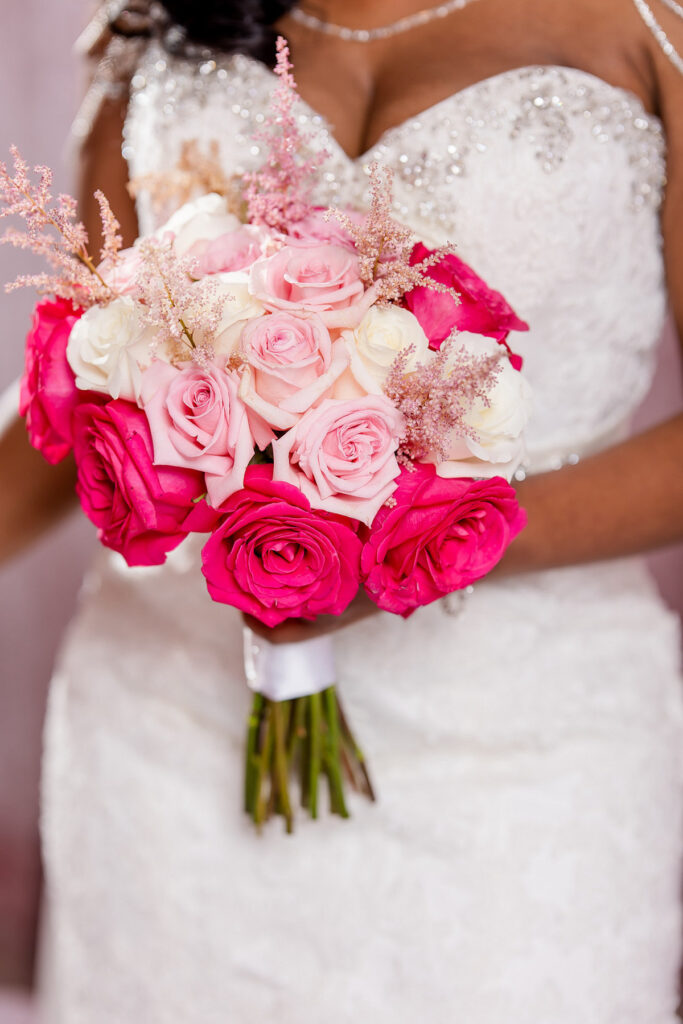 This bold and romantic pink ombré wedding editorial design features fun and elegant decor, and sophisticated style!