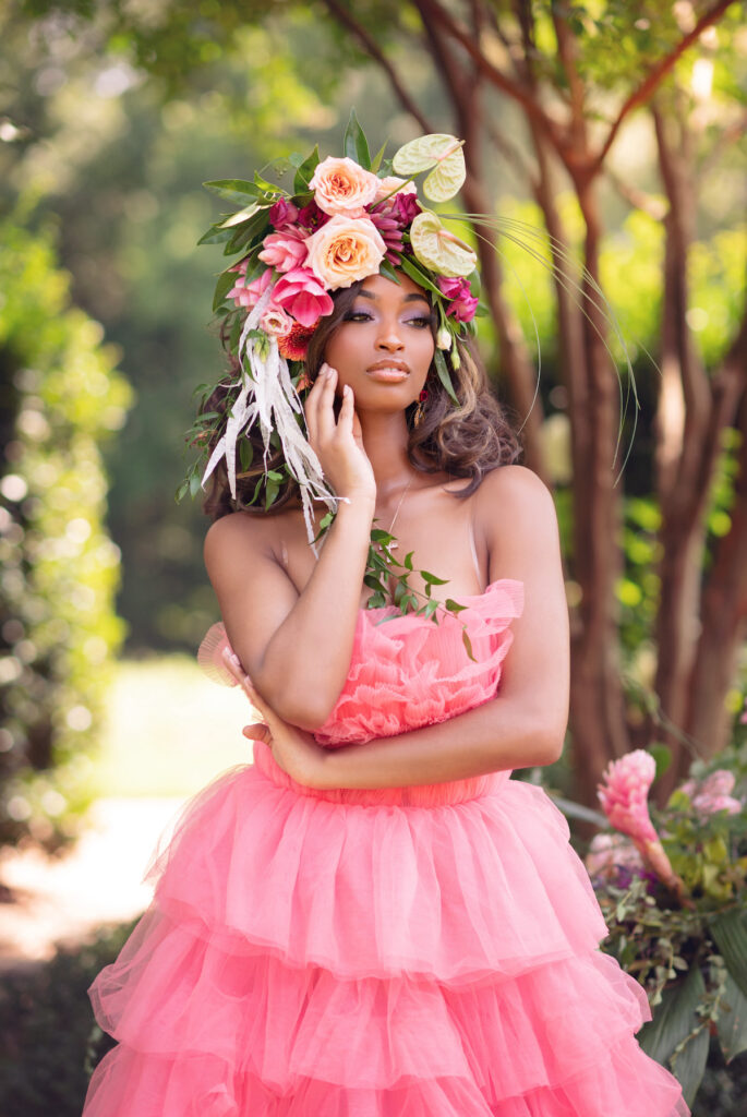 This colorful summer-styled shoot showcases vibrant tropical florals and gorgeous unconventional bridal fashion!