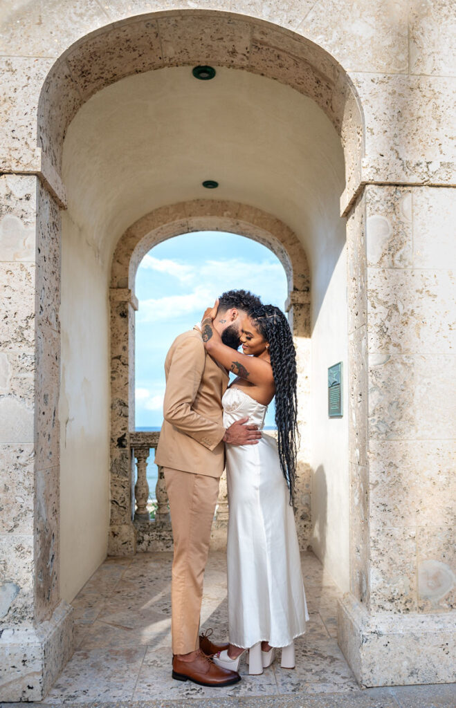 The husband and wife photography team, Our Story Images, effortlessly captured Mijah & Dwane's love story at Worth Avenue in Palm Beach, FL.