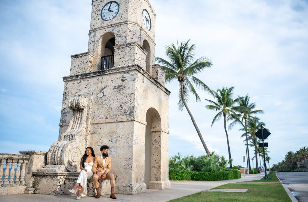 The husband and wife photography team, Our Story Images, effortlessly captured Mijah & Dwane's love story at Worth Avenue in Palm Beach, FL.