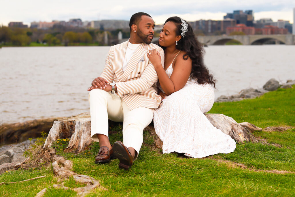 Elegant engagement photos at the historic Lincoln Memorial in Washington, D.C., and Central Park in Manhattan, NY, capture nostalgic moments.