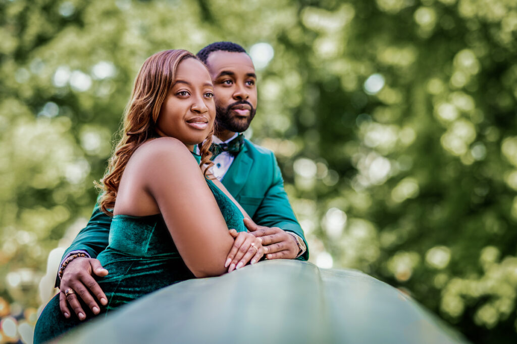 Elegant engagement photos at the historic Lincoln Memorial in Washington, D.C., and Central Park in Manhattan, NY, capture nostalgic moments.