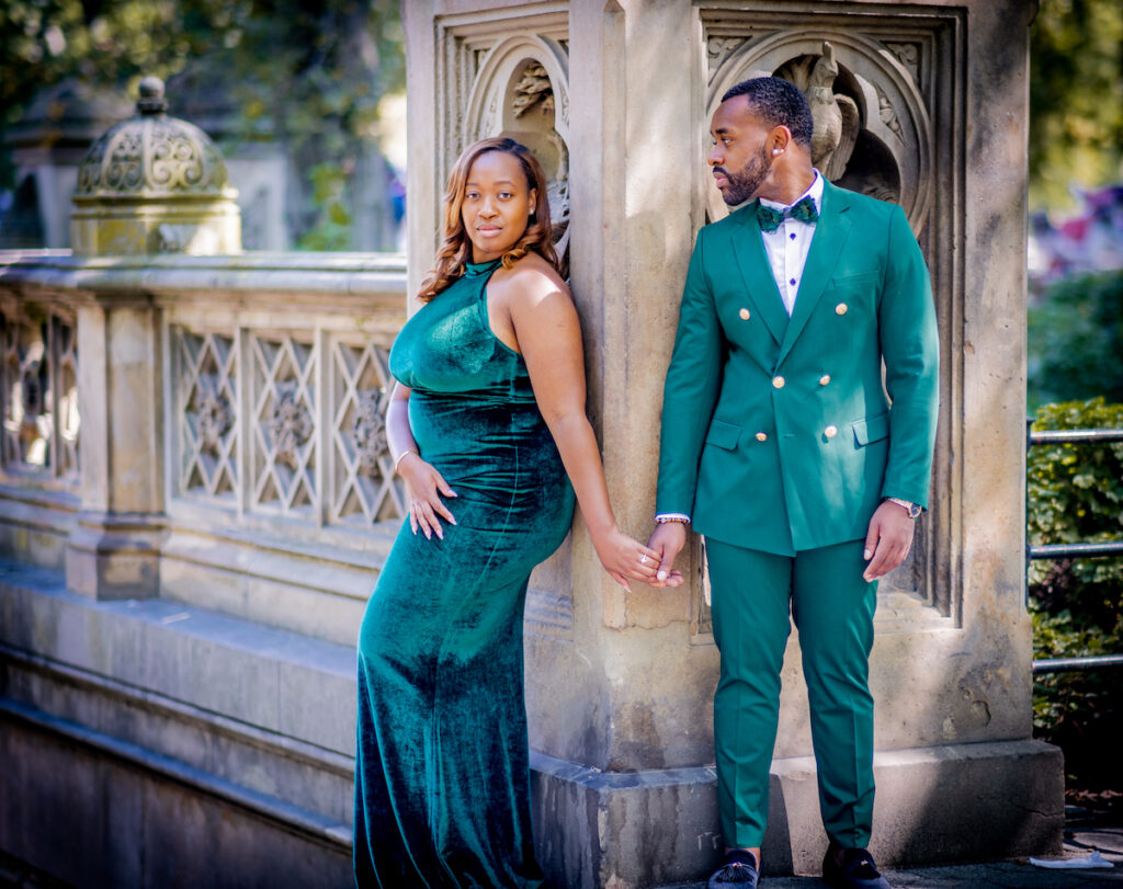 Elegant engagement photos at the historic Lincoln Memorial in Washington, D.C., and Central Park in Manhattan, NY, capture nostalgic moments.