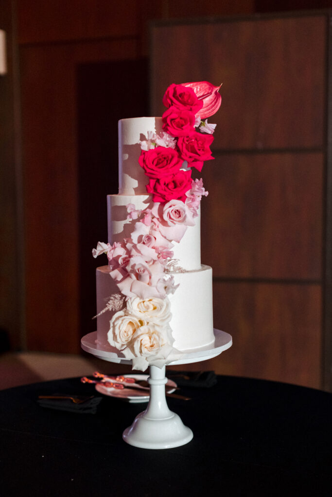 This outdoor wedding held at the beautiful Hyatt Regency Resort in Scottsdale, AZ, had timelessly chic details and perfectly pink surprises.