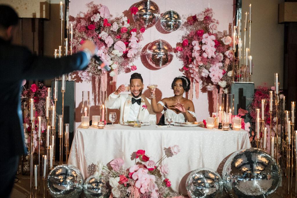 This outdoor wedding held at the beautiful Hyatt Regency Resort in Scottsdale, AZ, had timelessly chic details and perfectly pink surprises.