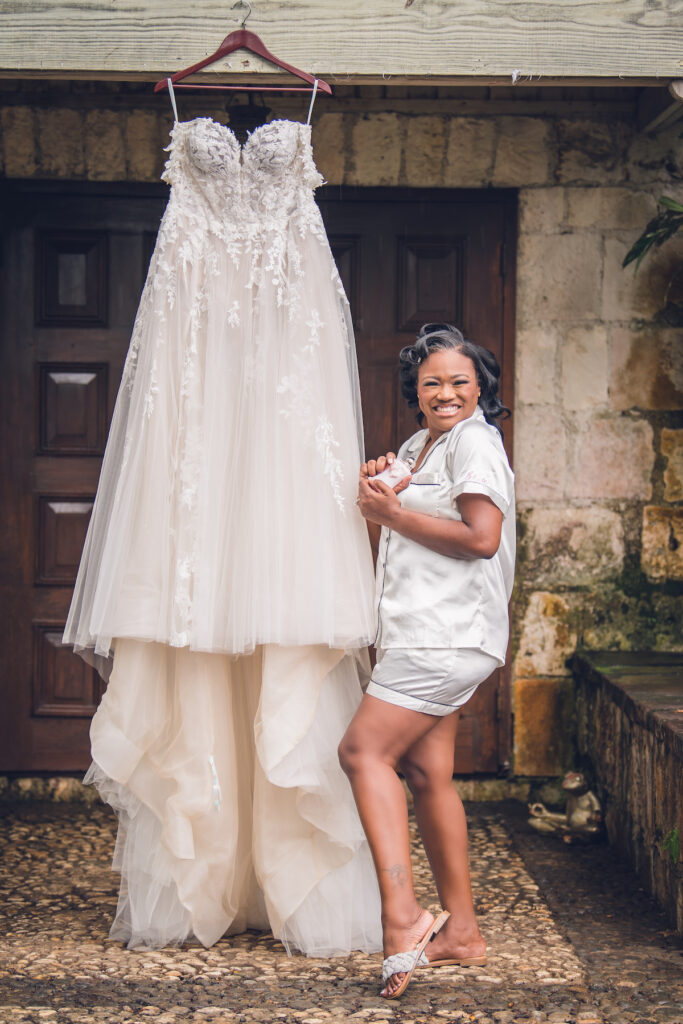 Glam destination wedding at The Wharf House in Montego Bay, Jamaica, features adorable wedding children and sweet island vibes.