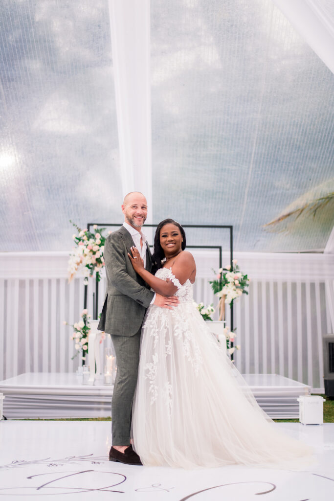 Glam destination wedding at The Wharf House in Montego Bay, Jamaica, features adorable wedding children and sweet island vibes.