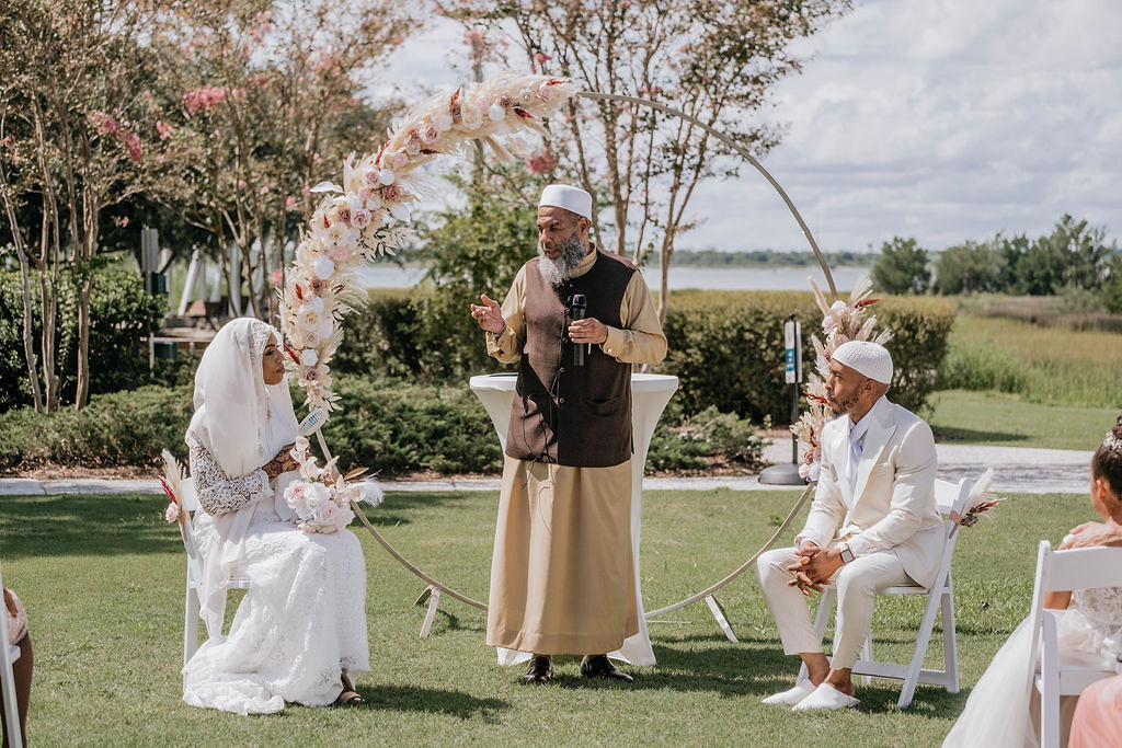 Elijah and Ayesha's romantic bohemian wedding at Mount Pleasant, South Carolina, was a beautiful display of culture and love.