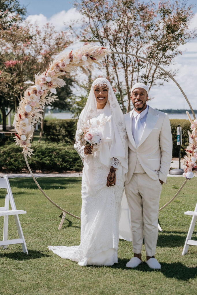 Elijah and Ayesha's romantic bohemian wedding at Mount Pleasant, South Carolina, was a beautiful display of culture and love.