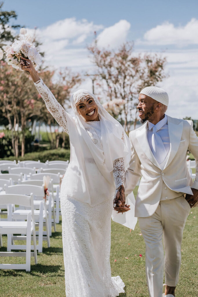 Elijah and Ayesha's romantic bohemian wedding at Mount Pleasant, South Carolina, was a beautiful display of culture and love.