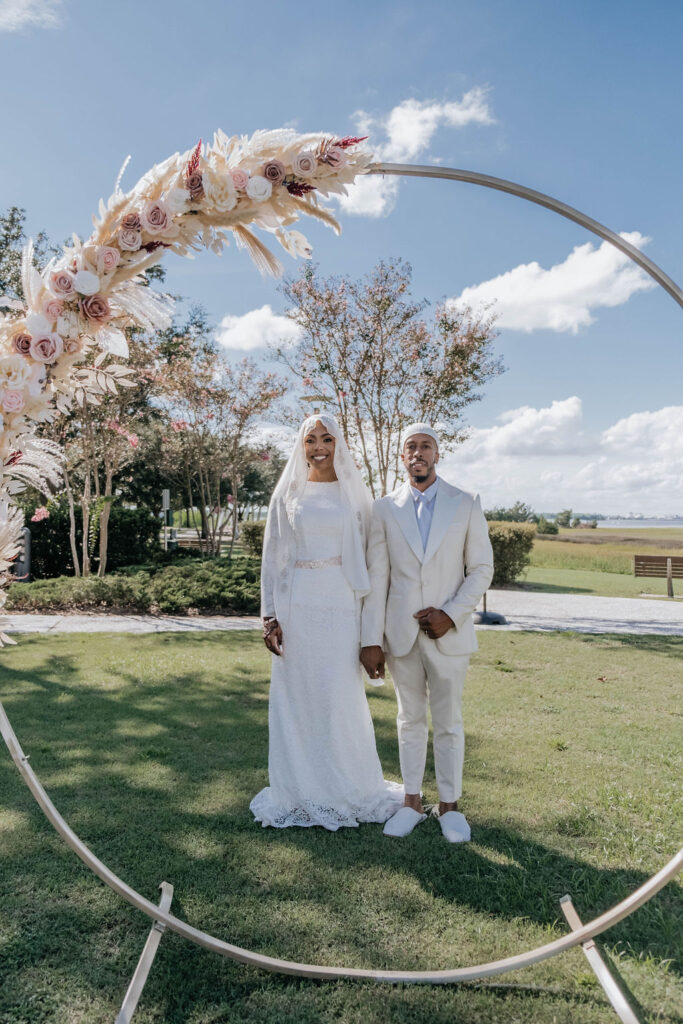 Elijah and Ayesha's romantic bohemian wedding at Mount Pleasant, South Carolina, was a beautiful display of culture and love.