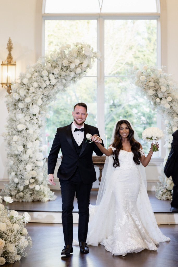 Krystal and Zachary's Guyanese and Indian wedding features glamorous black-tie attire and luscious florals at the Park Chateau Estate and Gardens