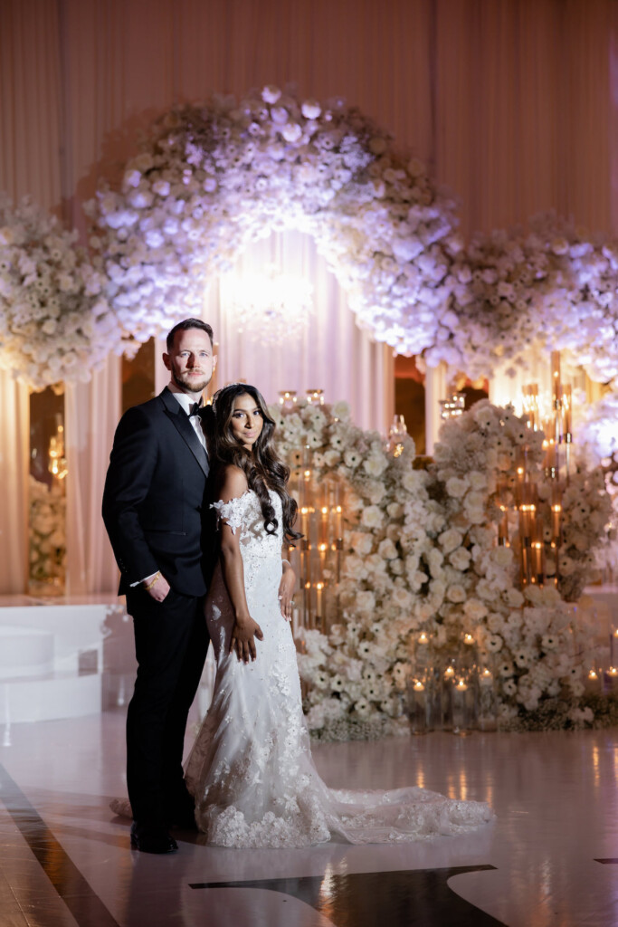 Krystal and Zachary's Guyanese and Indian wedding features glamorous black-tie attire and luscious florals at the Park Chateau Estate and Gardens