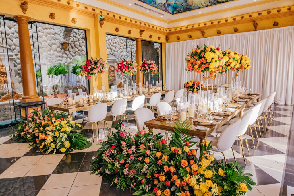 This luxe wedding in paradise featured vibrant details, stunning views, and the most romantic wedding dress by Ese Azenabor.