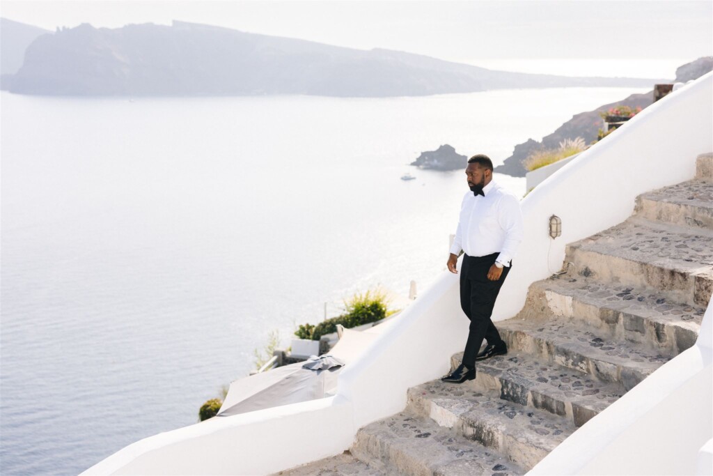 This sun-filled destination elopement on the island of Santorini had the perfect luxe details for a perfect wedding day!