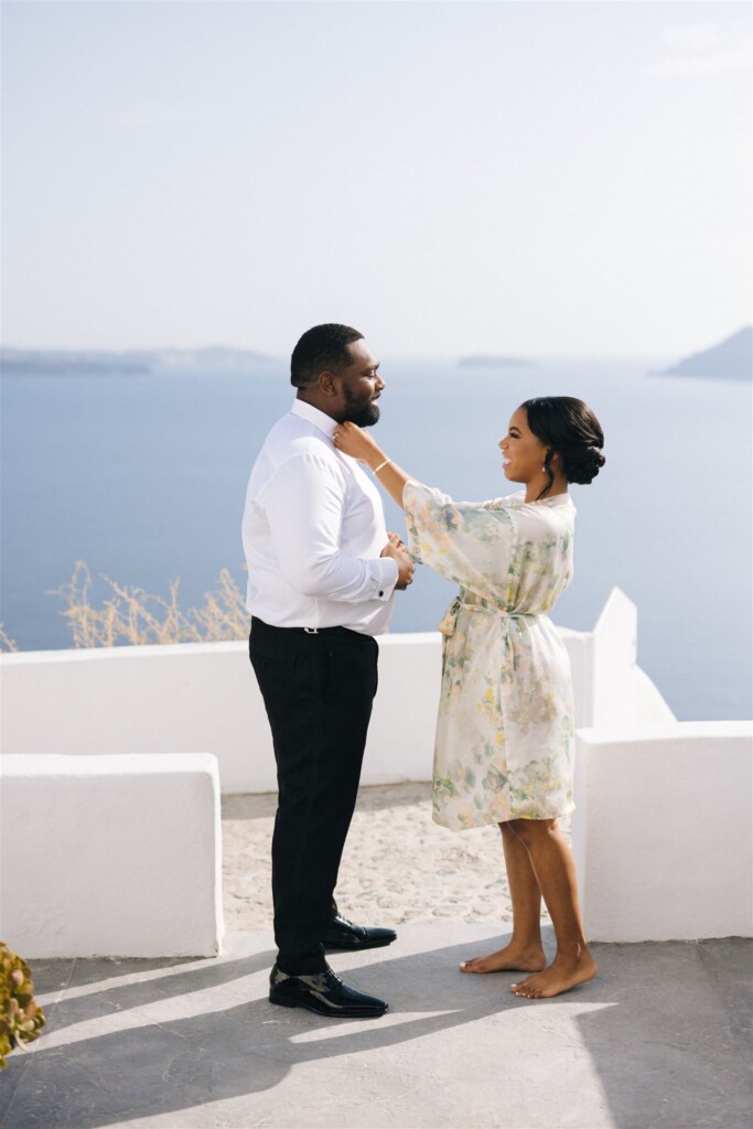 This sun-filled destination elopement on the island of Santorini had the perfect luxe details for a perfect wedding day!