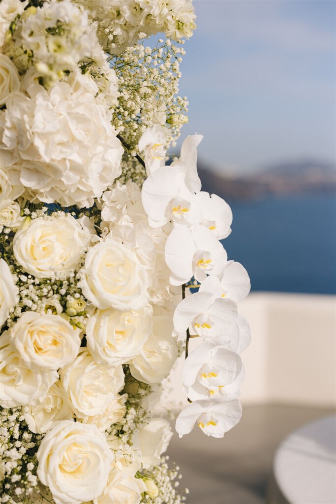 This sun-filled destination elopement on the island of Santorini had the perfect luxe details for a perfect wedding day!