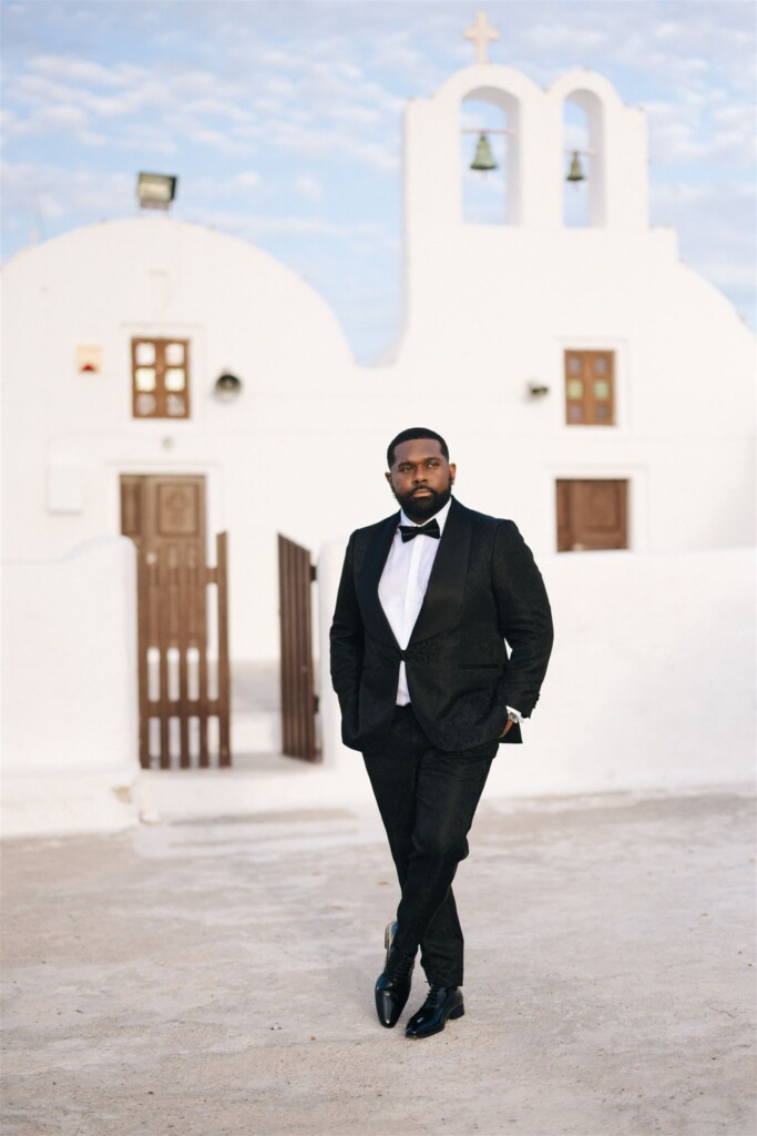 This sun-filled destination elopement on the island of Santorini had the perfect luxe details for a perfect wedding day!