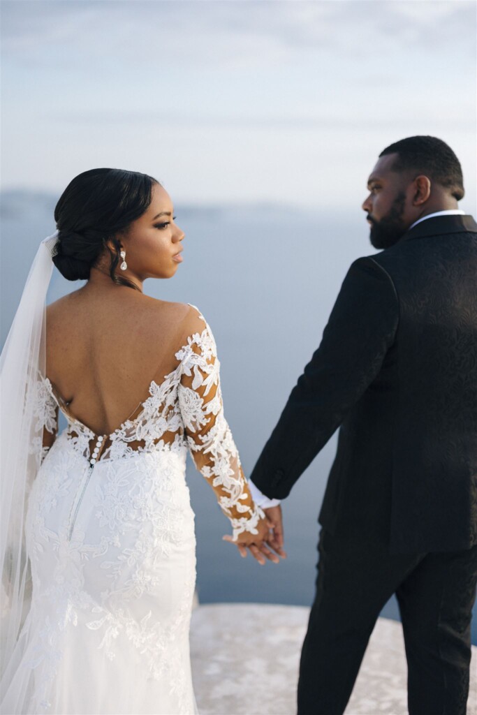 This sun-filled destination elopement on the island of Santorini had the perfect luxe details for a perfect wedding day!