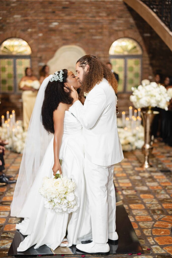 From their holiday party meet cute to partying down the aisle, Dawntavia and Fernando's luxurious Miami wedding was the day of their dreams!