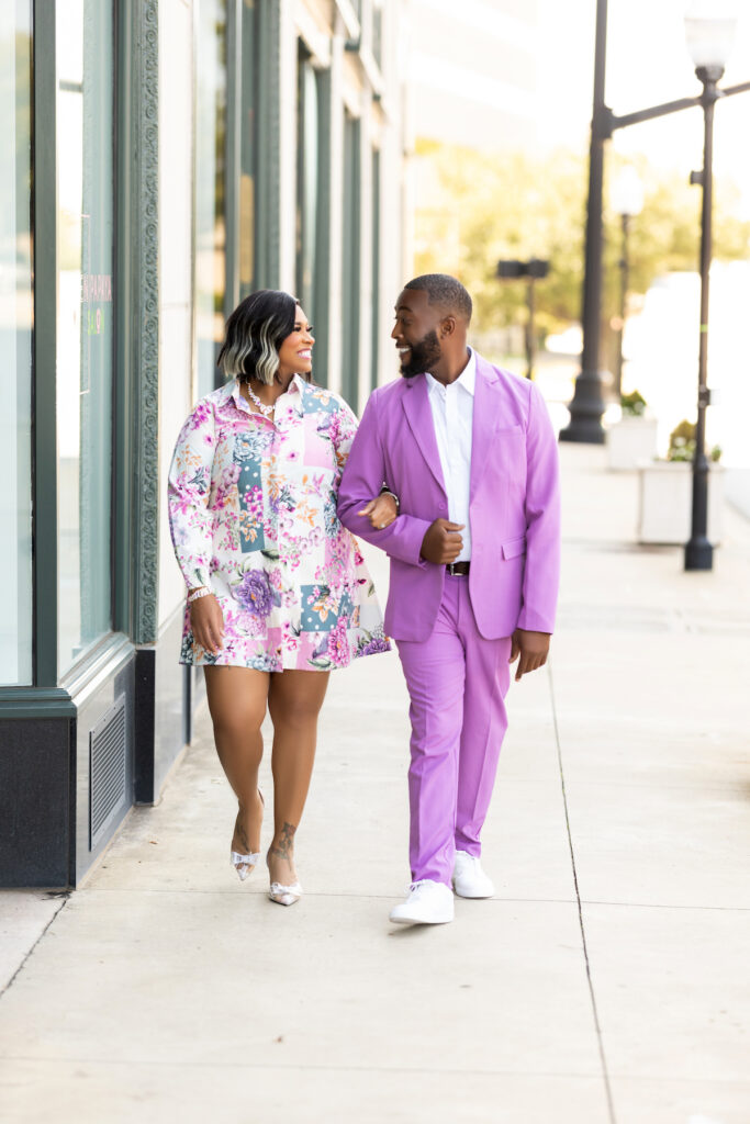 We loved this super romantic engagement session where the couple showed their love of coffee and custom Harley rides!