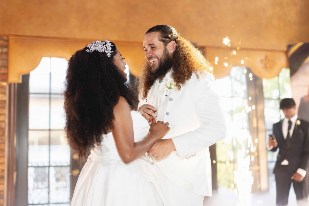 From their holiday party meet cute to partying down the aisle, Dawntavia and Fernando's luxurious Miami wedding was the day of their dreams!