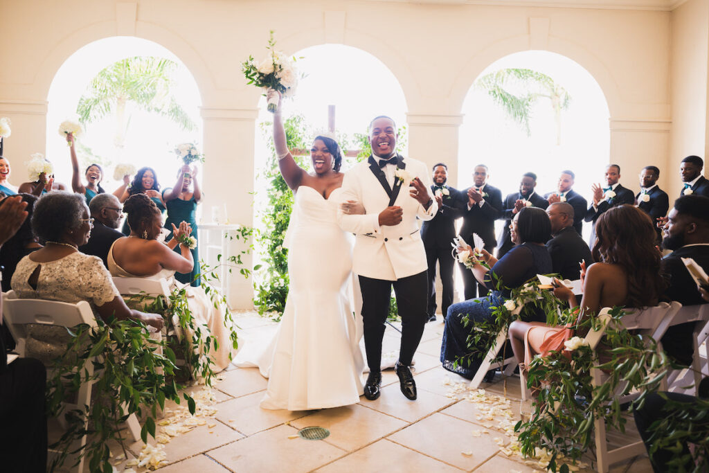 Milan and Mischael's traditional summer wedding in Florida featured an elegant, polished style and a classy black-and-white color palette!