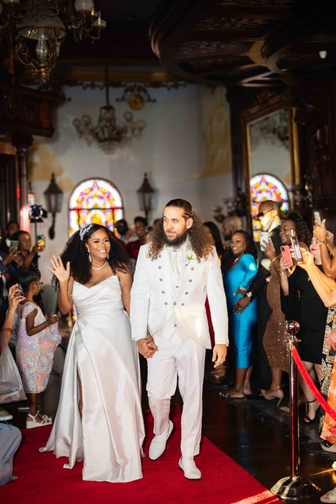 From their holiday party meet cute to partying down the aisle, Dawntavia and Fernando's luxurious Miami wedding was the day of their dreams!