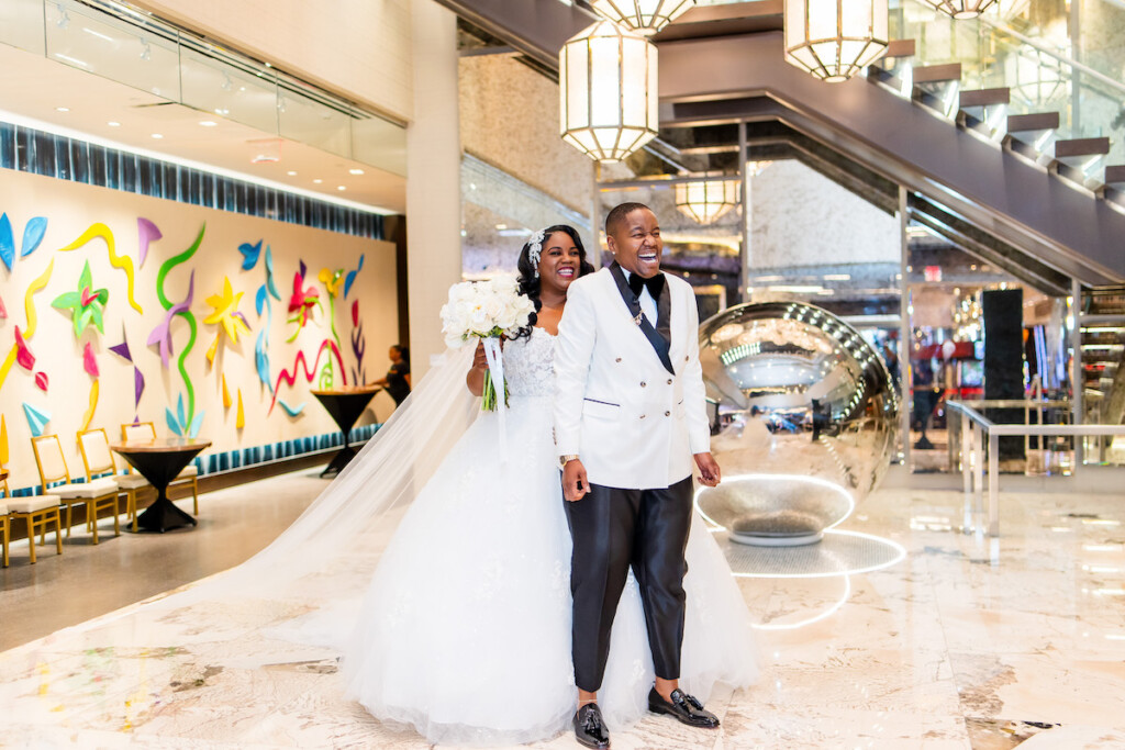 Jessica and Tiesha's classy black tie wedding at Live! Casino & Hotel Maryland was a day they'll never forget. 