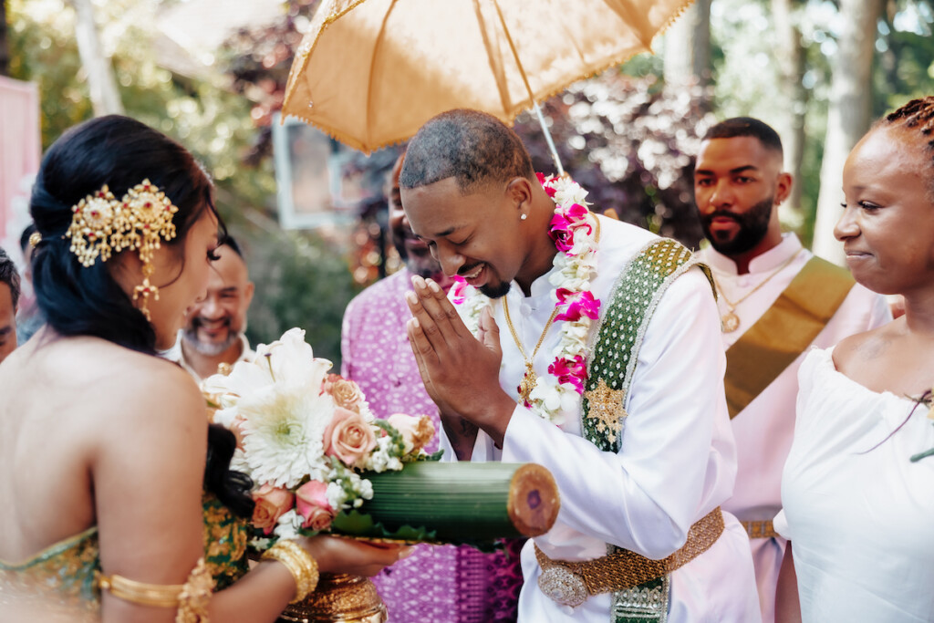 Featured in MunaLuchi Bride Magazine, Issue 31, Ray and Sidtia's two-day wedding in California celebrates Cambodian culture with gorgeous cultural attire, colorful floral designs, and a stunning all-white wedding.