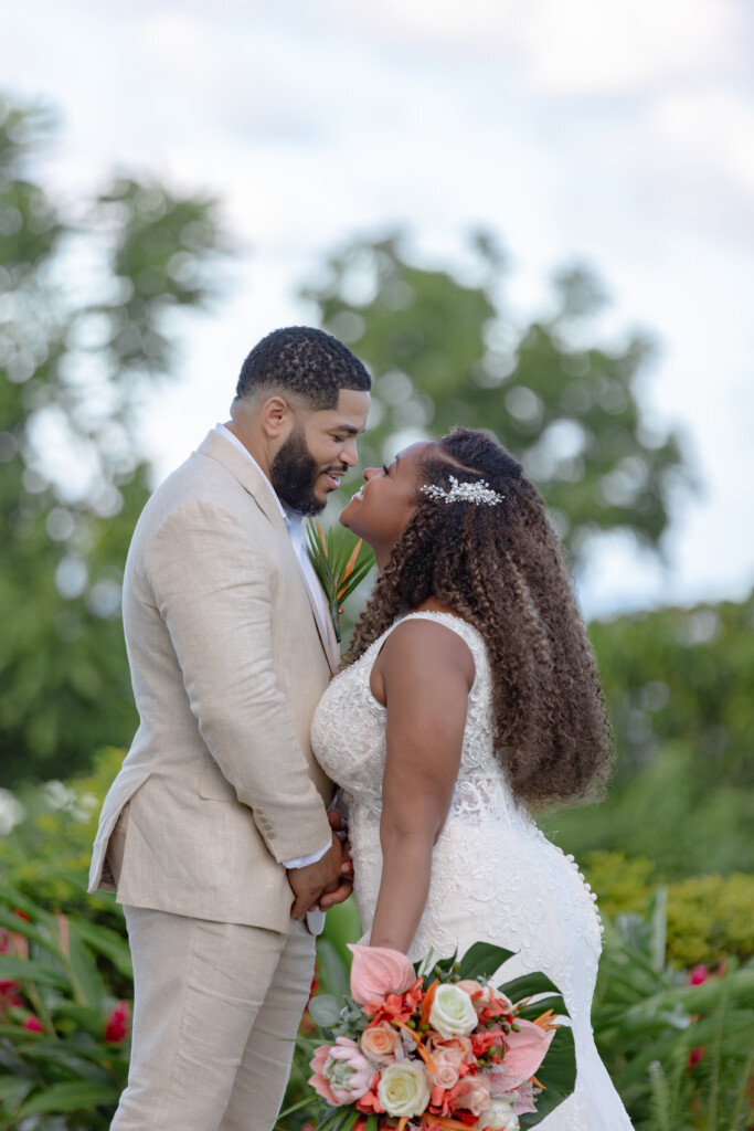 Abigail and Larry's love story began with a little help from their furbabies. Read their love story and see their Caribbean nuptials here!