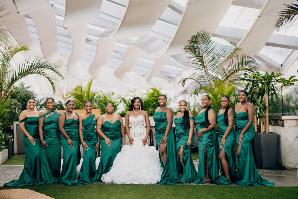 Featured in Issue 31, this modern Miami wedding captured by Muna Coterie member REEM Photography features green details and stylish attire.