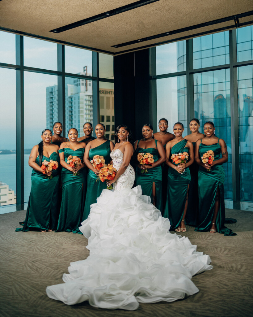 Featured in Issue 31, this modern Miami wedding captured by Muna Coterie member REEM Photography features green details and stylish attire.