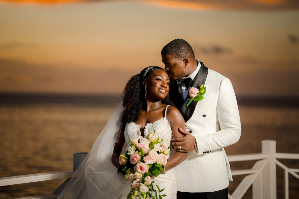 Tiffany and Andrew's big day featured an unforgettable beach wedding in Jamaica and a golden hour reception under the stars.