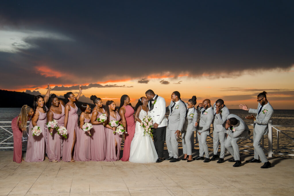 Tiffany and Andrew's big day featured an unforgettable beach wedding in Jamaica and a golden hour reception under the stars.