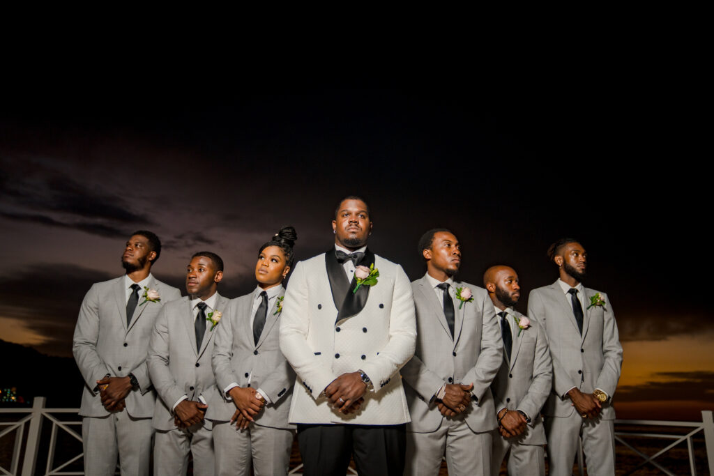 Tiffany and Andrew's big day featured an unforgettable Jamaican beach wedding and a golden hour reception under the stars.